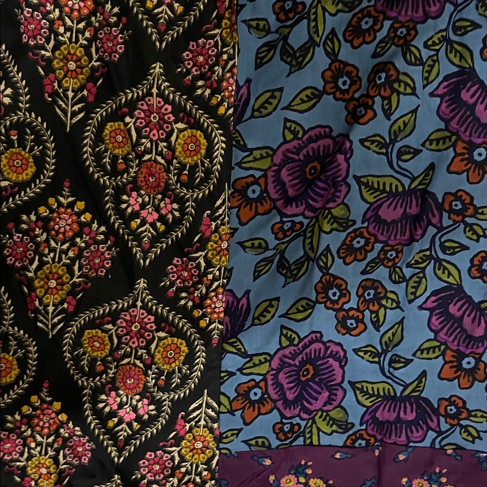 NWT Natural Life Let’s Just Go Wide-Leg Jumpsuit-Woodcut Floral Blue size M - Picture 9 of 11
